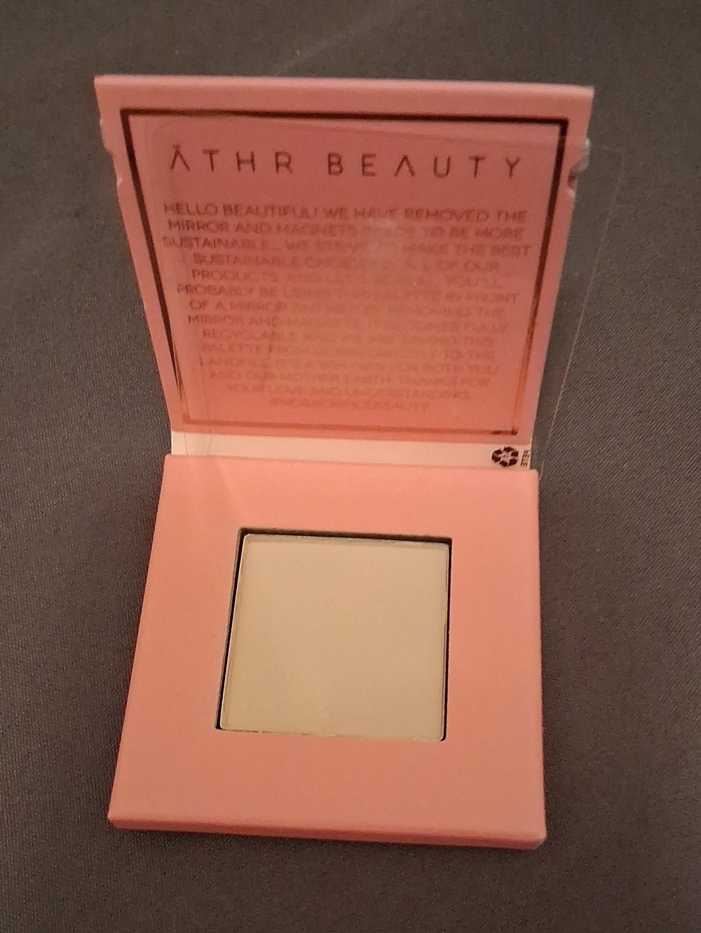 ATHR Beauty Pink Compact Powder Case with Neutral Pressed Powder